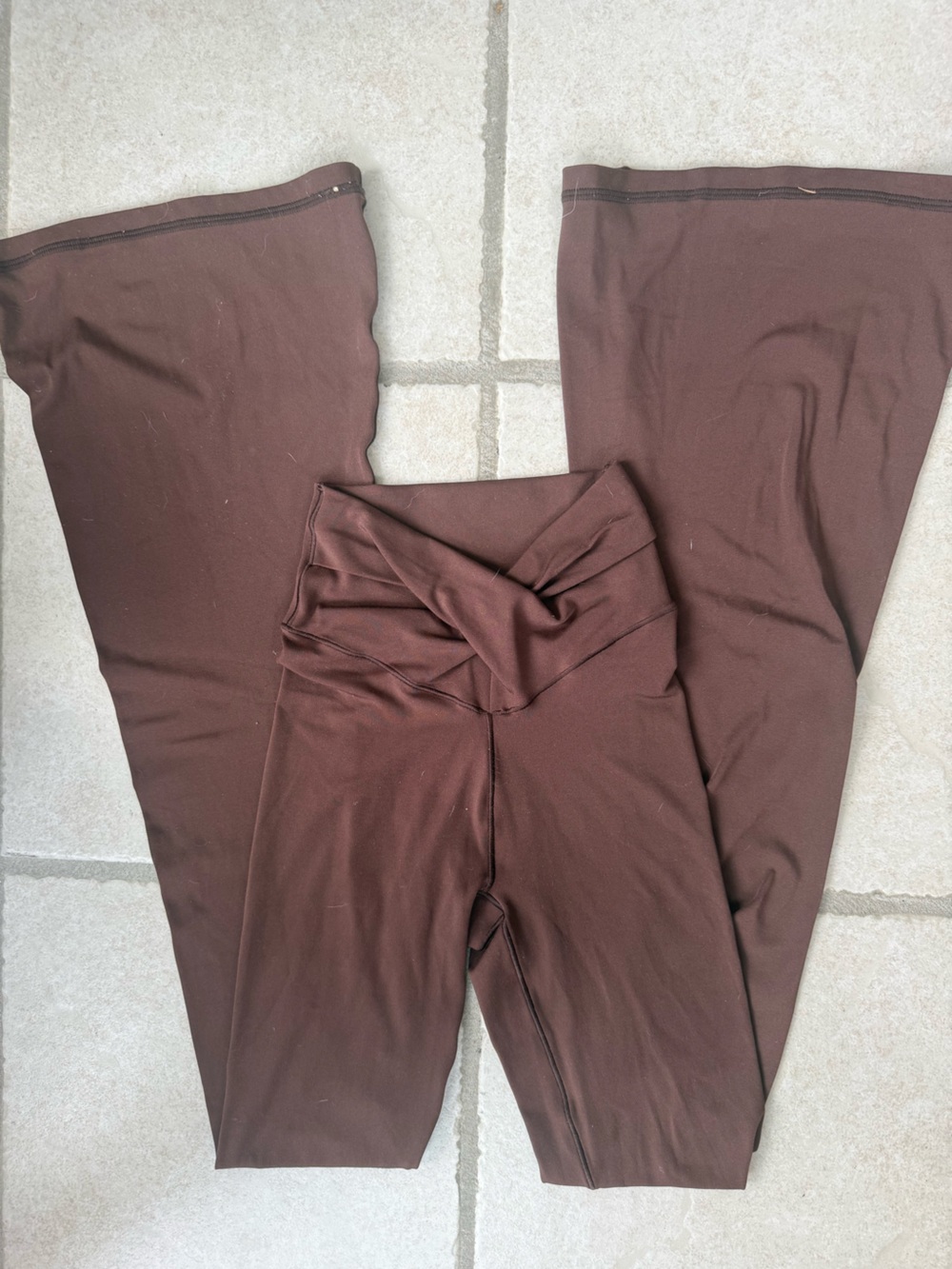Aerie Offline Solid Brown Flare Leggings